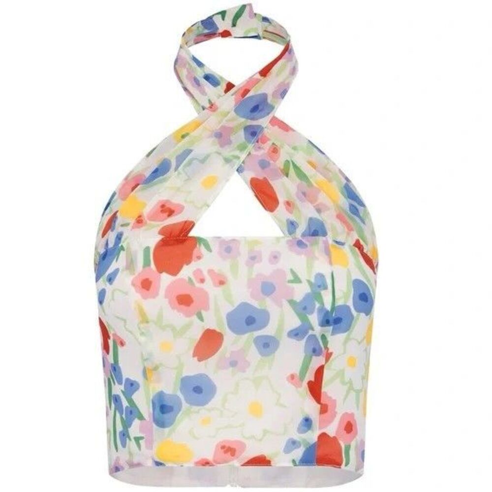 With Jean Multicolor Floral Crop Top